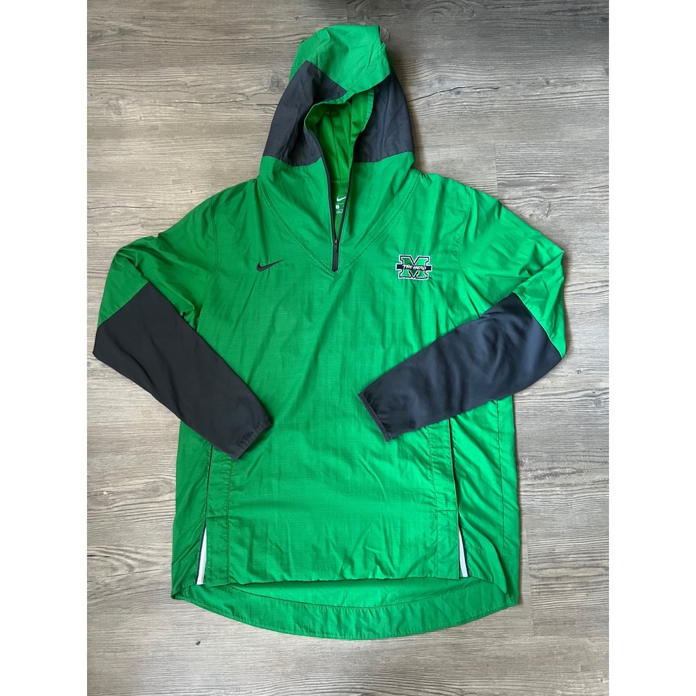 Vintage Nike Men's Marshall Thundering Herd Nylon Windbreaker Green Size Large
